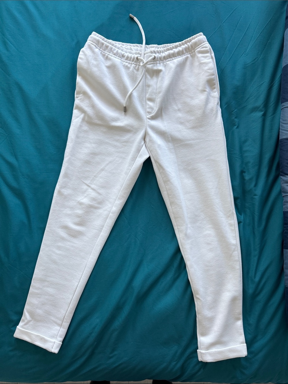 Zara White Drawstring Sweatpants for Kids
